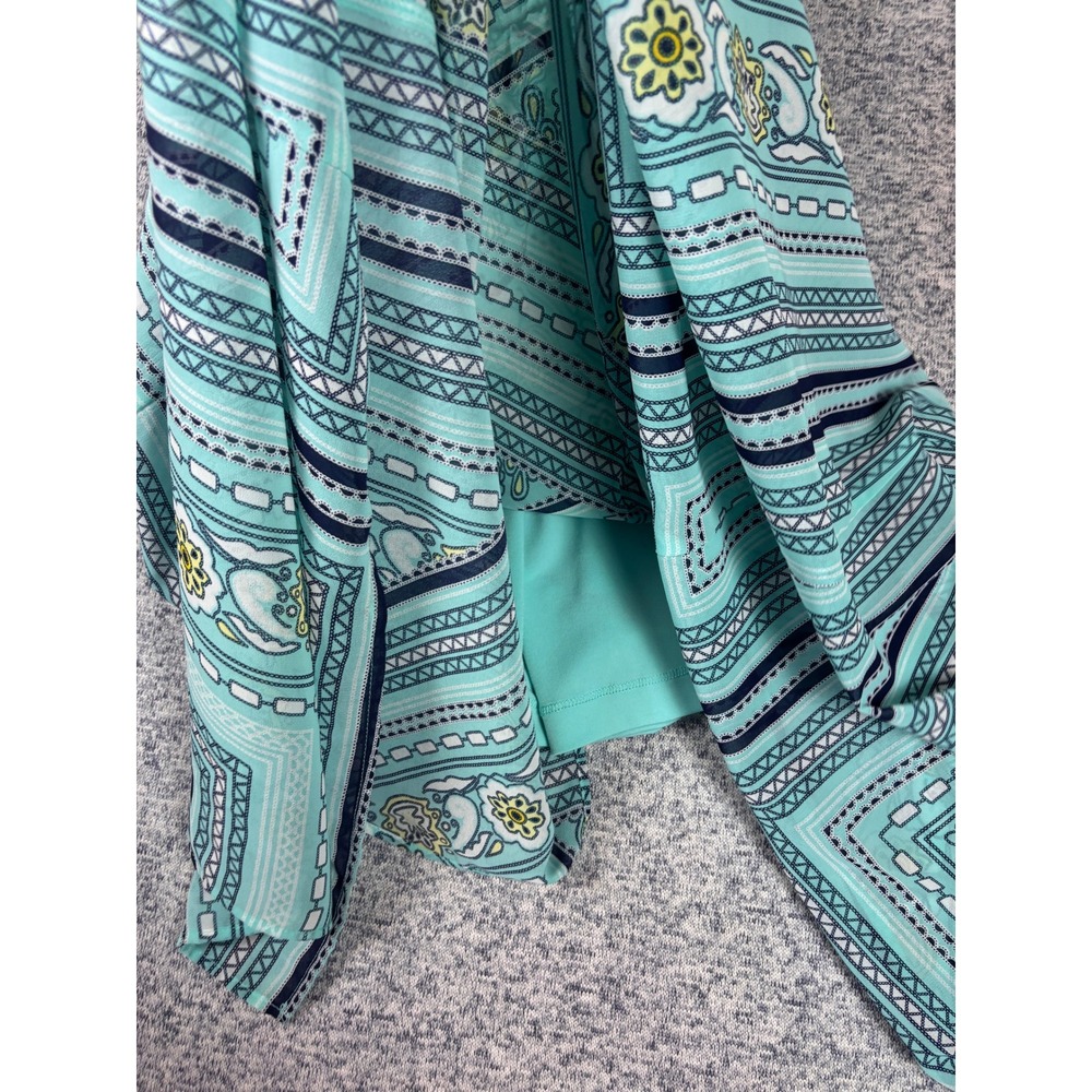 New York & Company Maxi Dress Women L Turquoise Geometric Halter Romper Lining - Picture 5 of 9